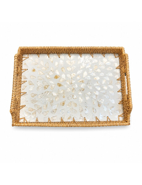 BANDEJA RECTANGULAR 33X23X4CM FIBRA Y NACAR BLANCO BANDEJA RECTANGULAR 33X23X4CM FIBRA Y NACAR BLANCO