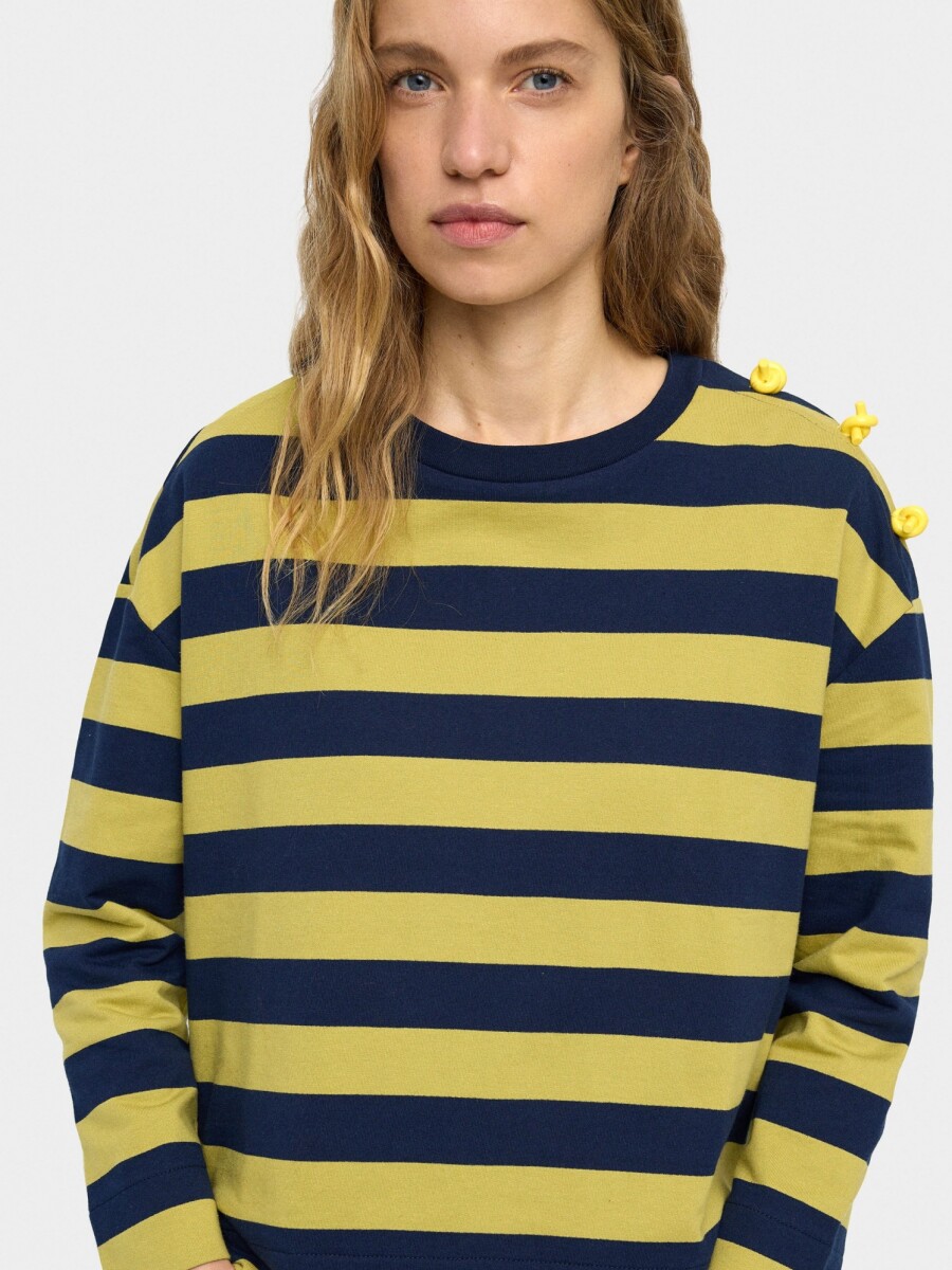 Sudadera Con Rayas 100% Algodón multicolor
