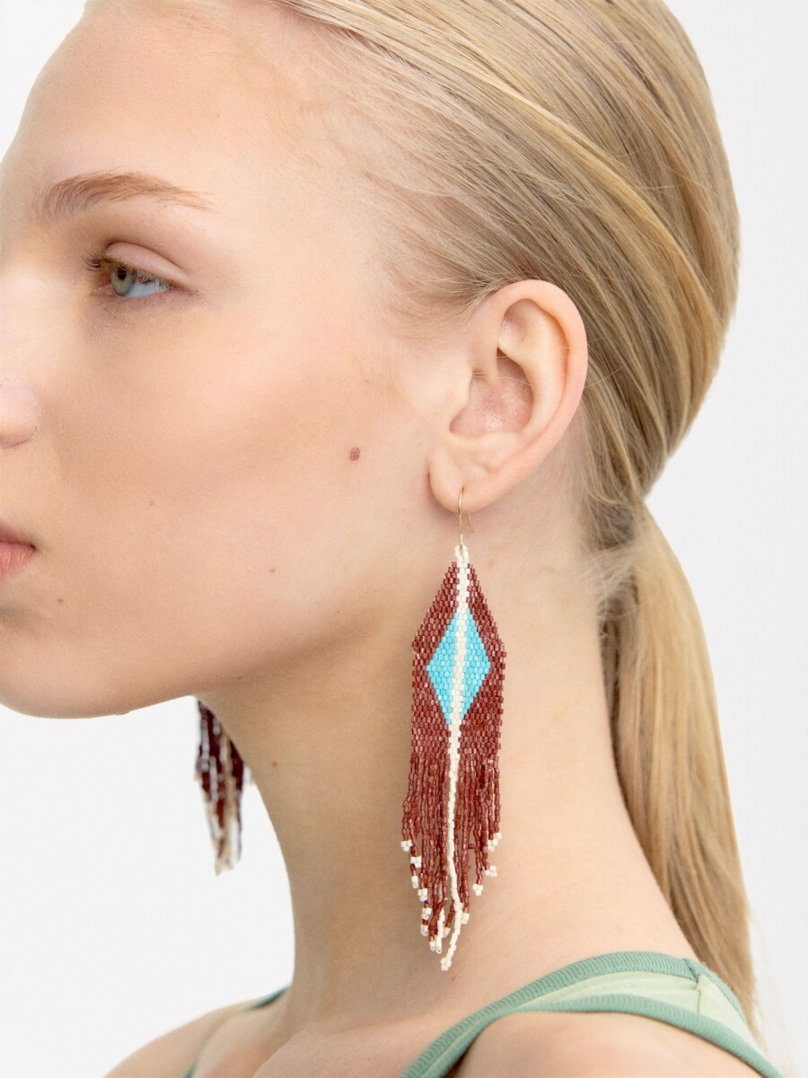 Pendientes Con Cuentas Rombo multicolor