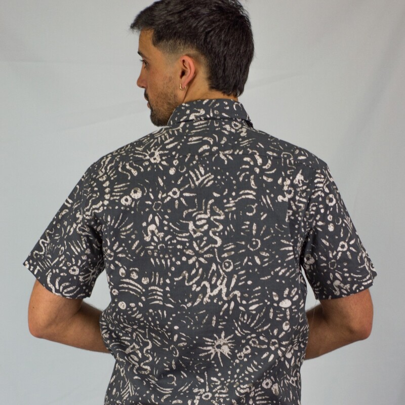 Camisa estampada Hawai Dark Grey