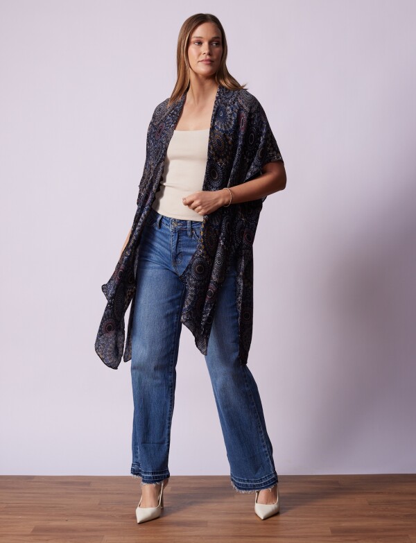 Kimono Printed MULTI/AZUL