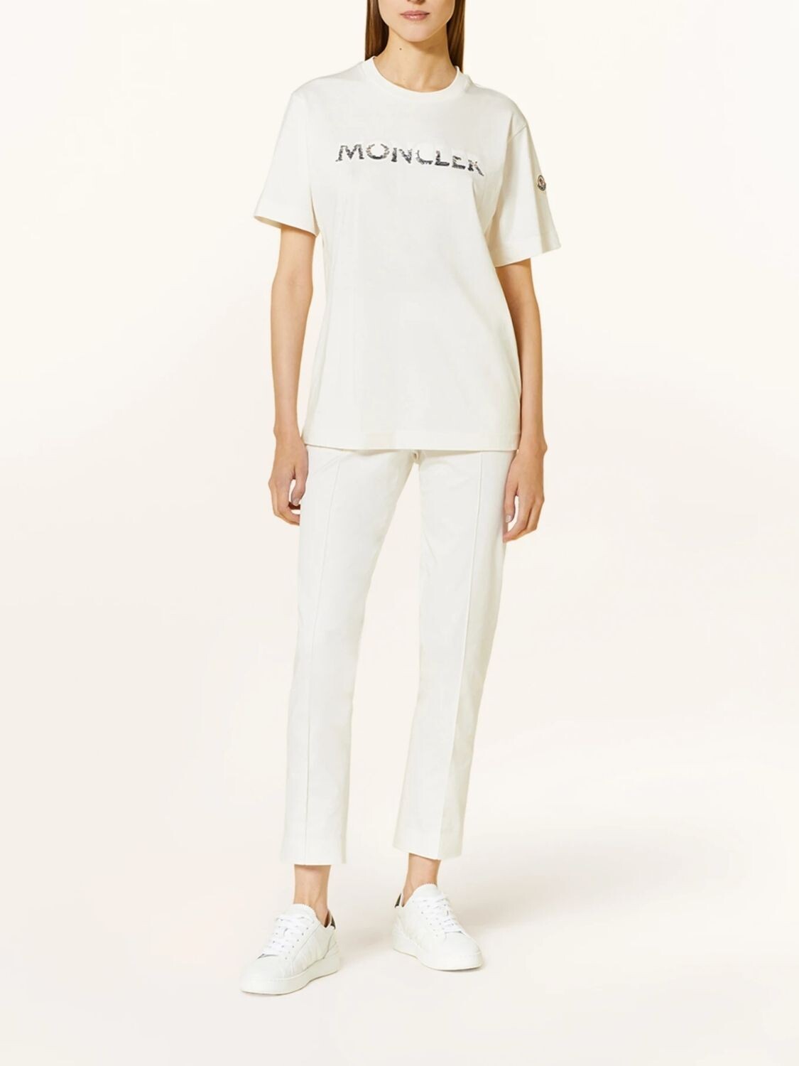 Moncler -Remera de algodón con logo, MONCLER Blanco