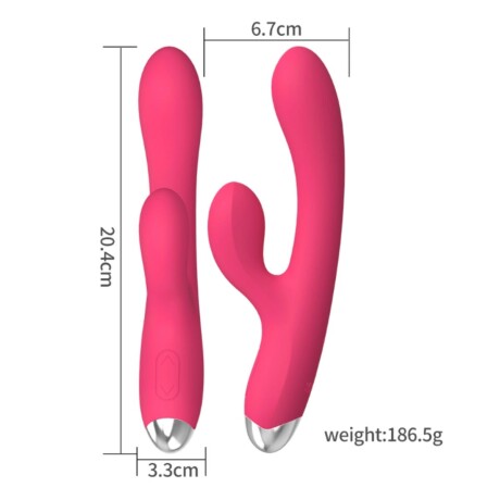 Vibrador Rabbit Doble Estimulo Recargable Usb Fucsia