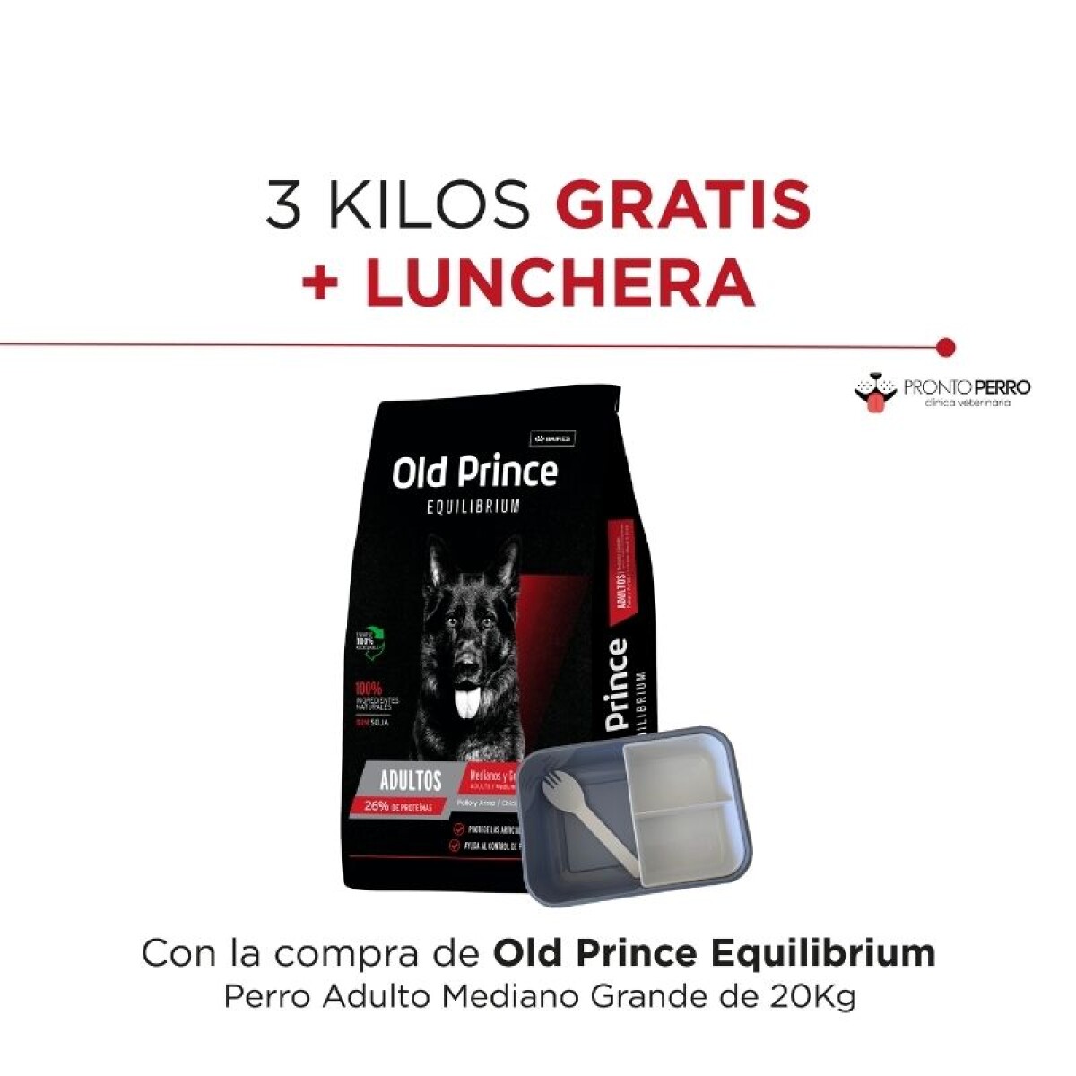 PROMO Old Prince Equilibrium Adulto Razas Medianas y Grandes 20+3 kgs + Lunchera de Obsequio! 