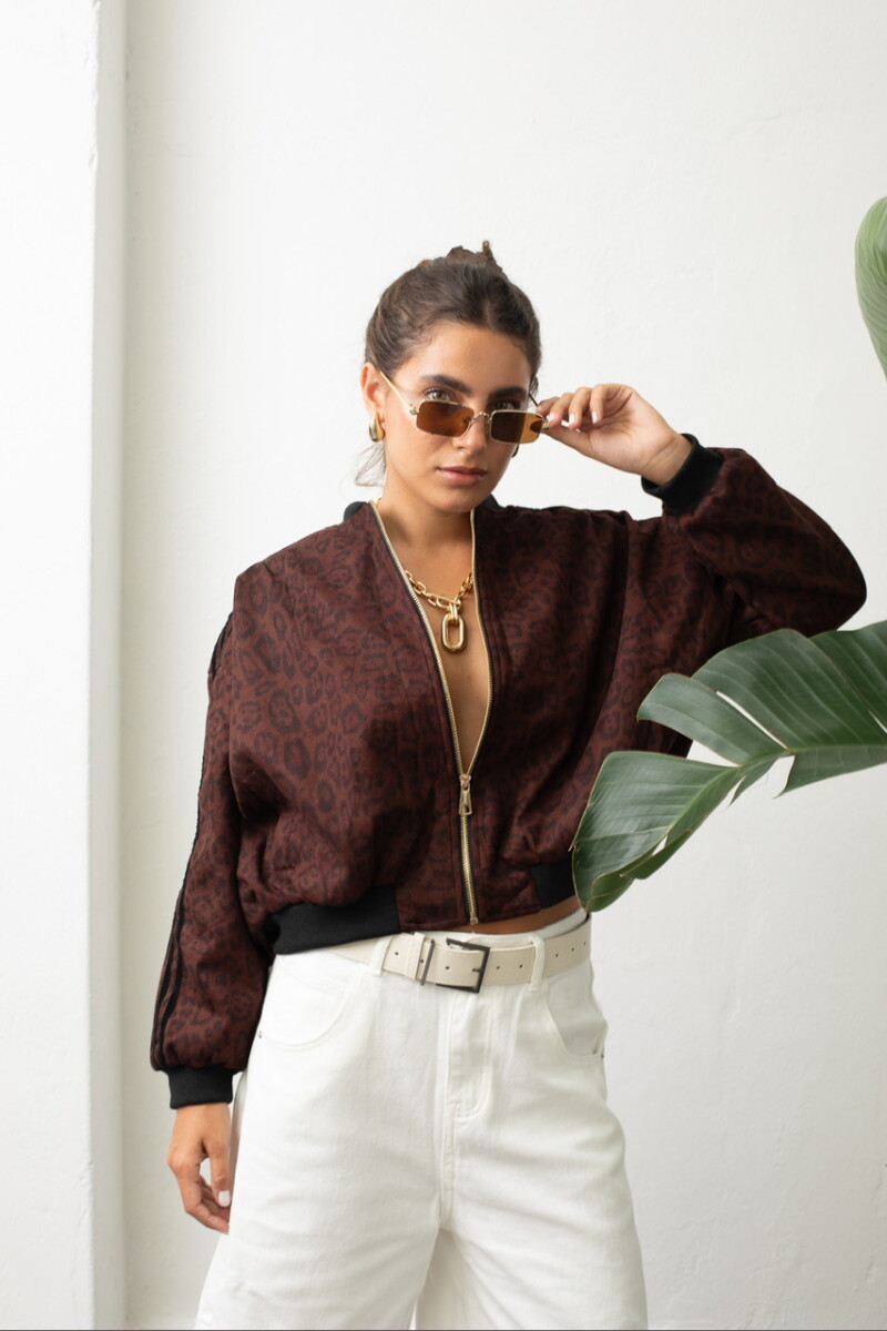 Campera Print gamuza - bordó 