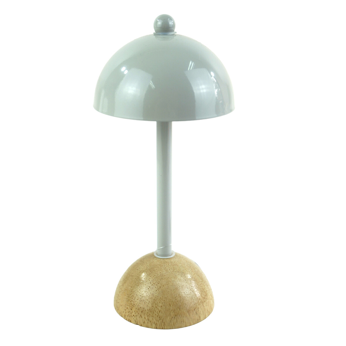 LAMPARA LED HONGUITO BASE REDONDA MADERA 8CM DIAM USB 20CM ALTO 