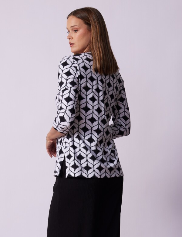 Blusa Cruzada BLANCO/NEGRO