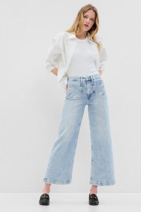 Jean Stride Ankle Tiro Alto Mujer Light Indigo 1