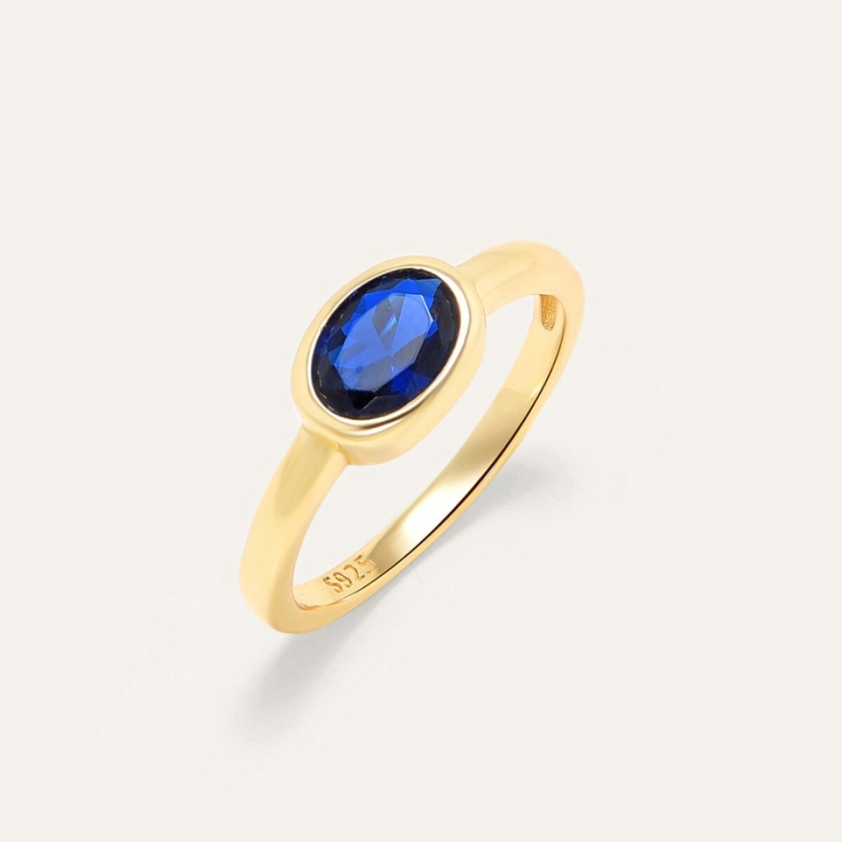 Anillo Eternity Blue - Plata y Baño de Oro 