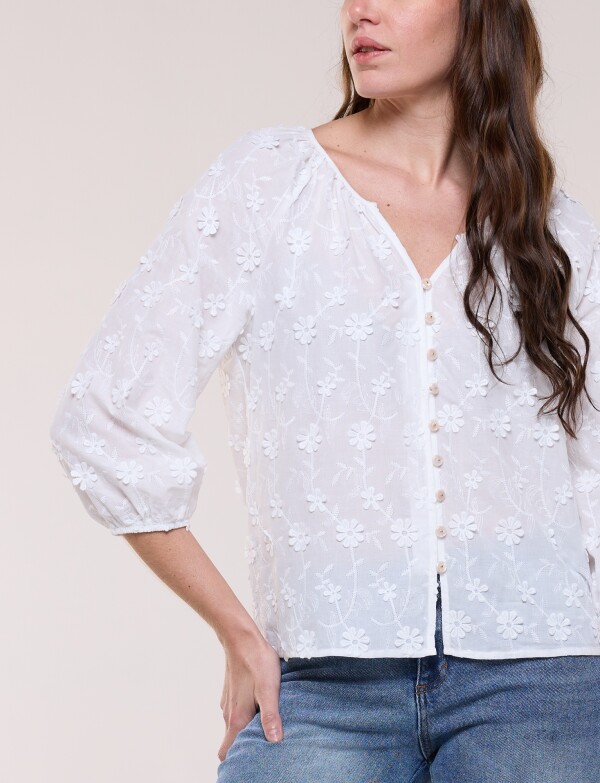 Blusa Bordada CRUDO