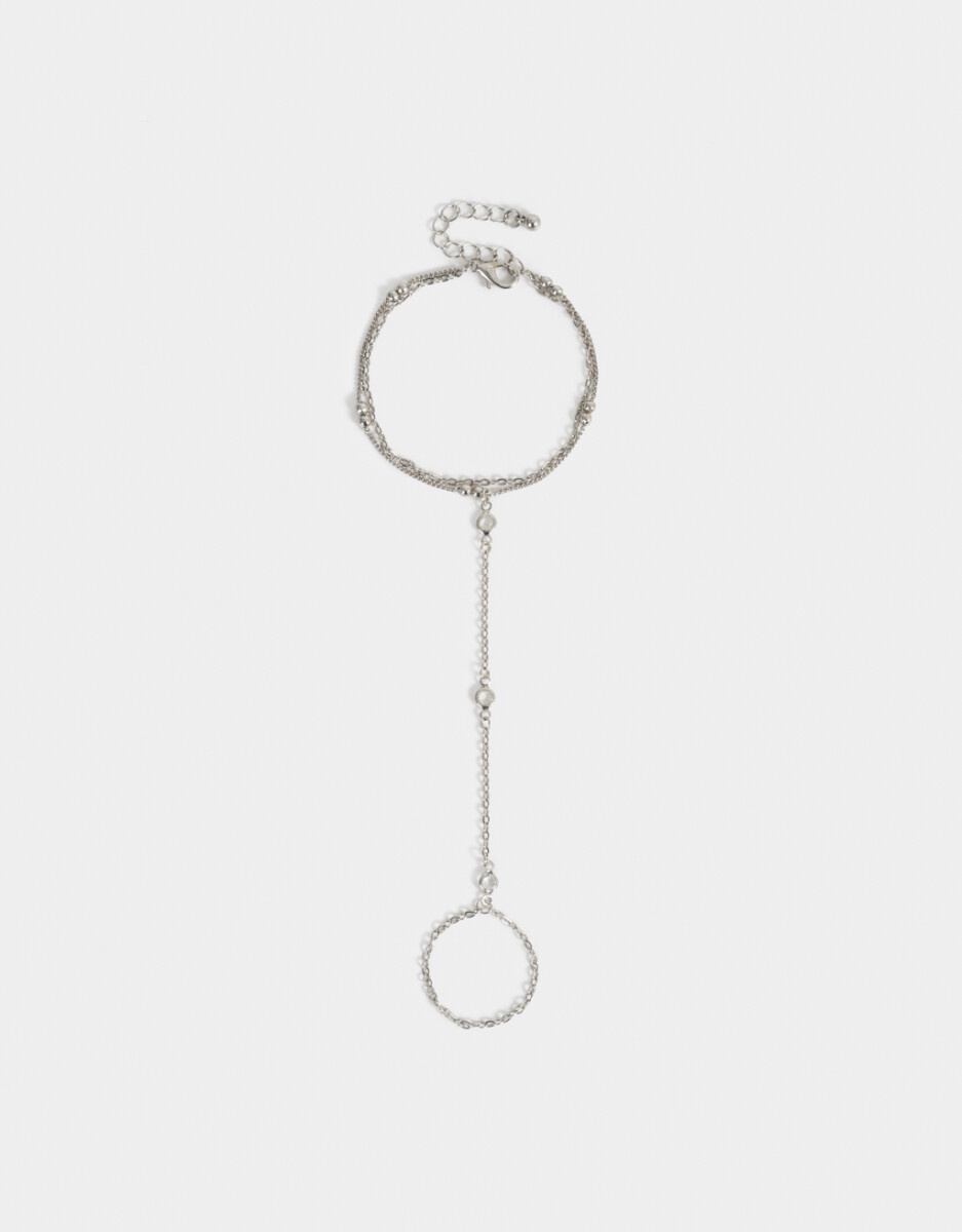 Pulsera Flexible Con Anillo Unido 