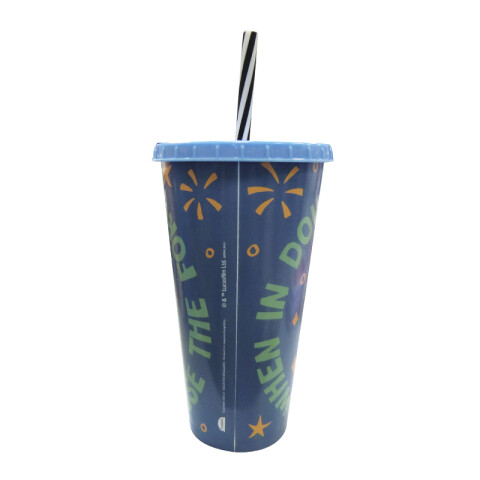 Vaso Plástico con Pajita 700ml Oficial BABY YODA