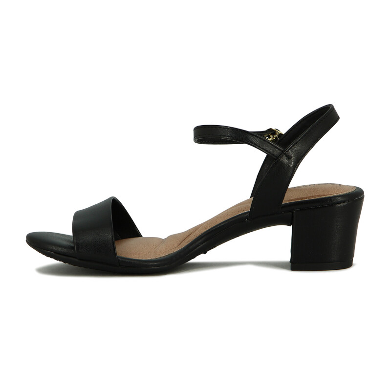 Beira Rio Sandalia Casual Taco Medio C/ Broche Negro