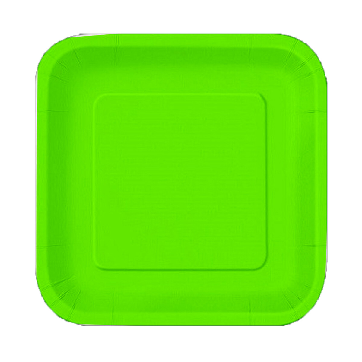 Plato Chico Cotillón Pack x8 Colores Pastel - VERDE FLUO 