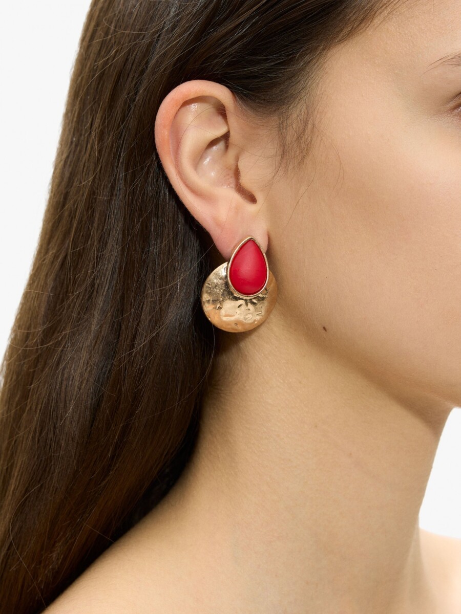 Pendientes Redondos De Resina rosa