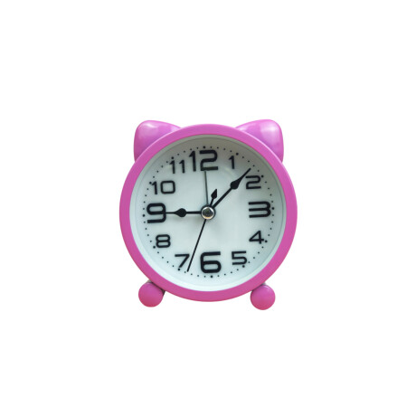 Reloj de escritorio con orejitas de gato Rosado