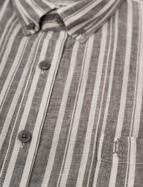 Camisa m/c lino gris