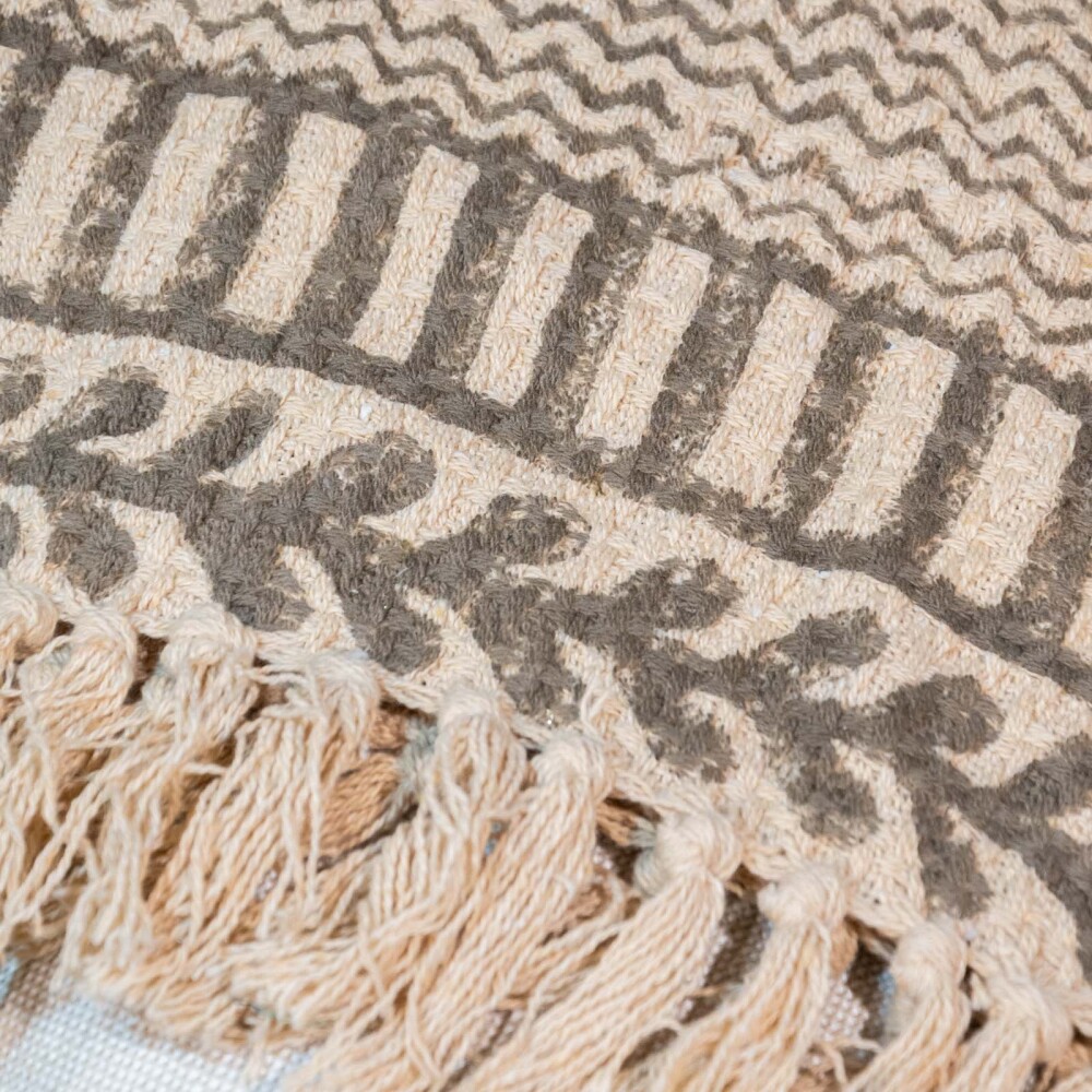 THROW NAUSA 130*170 LINO-Y-ALGODON GRIS/BLANCO