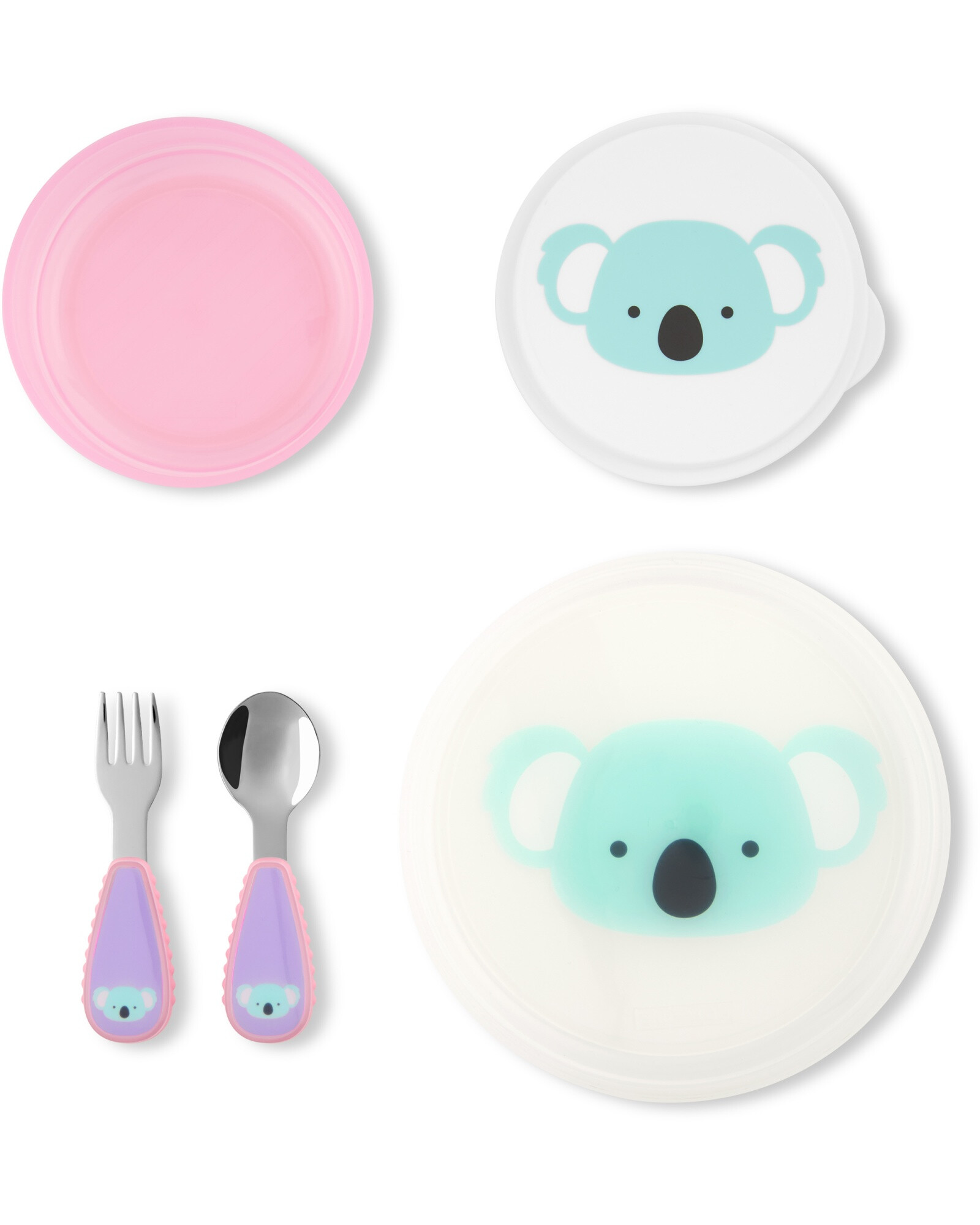 Set bowl y plato antideslizantes con cubiertos diseño koala Sin color