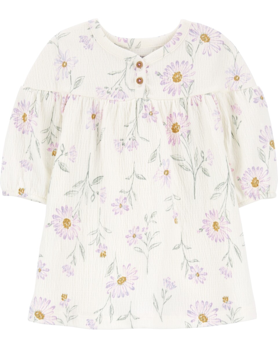 Vestido de gasa, diseño floral 
