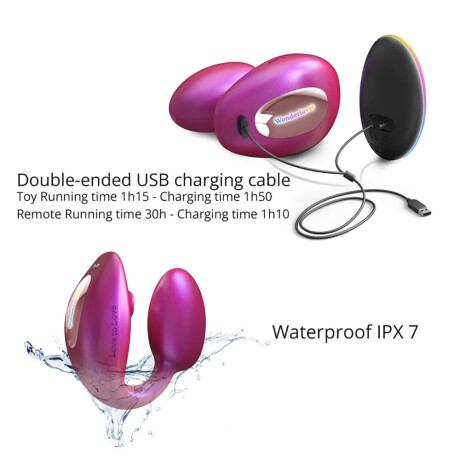 Huevo Vibrador de Doble Estimulación Wonderlover Rosa