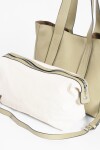Shopper con pespuntes verde musgo