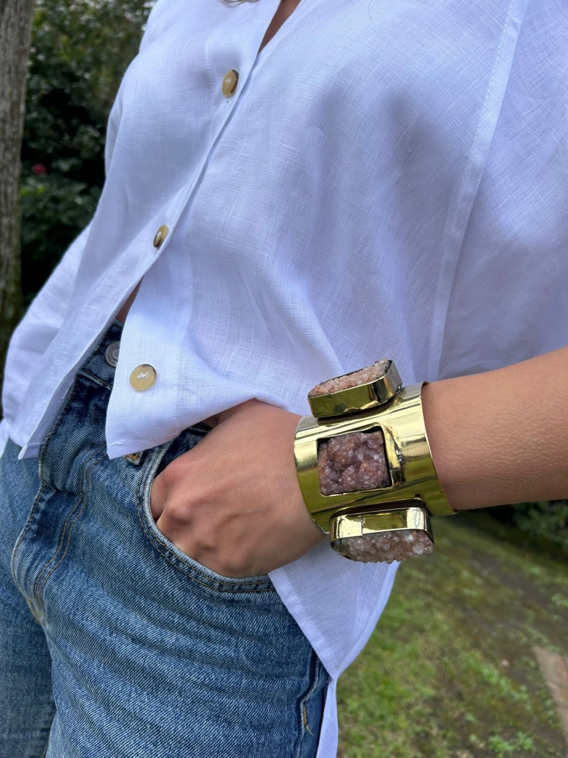 Multi Stone Cuff - Dorado