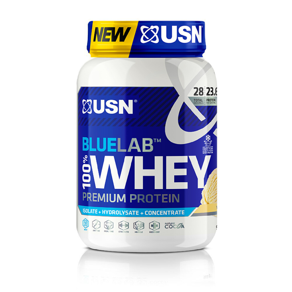 Whey Protein 908gr USN Blue Lab 100% - Vainilla 