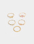 Sets Anillos Con Mariposas Set De Anillos De Metal - Dorado