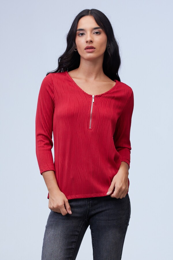 Blusa Zip ROJO