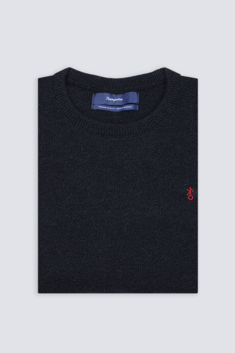Buzo Cuello Base de Lana Azul Marino