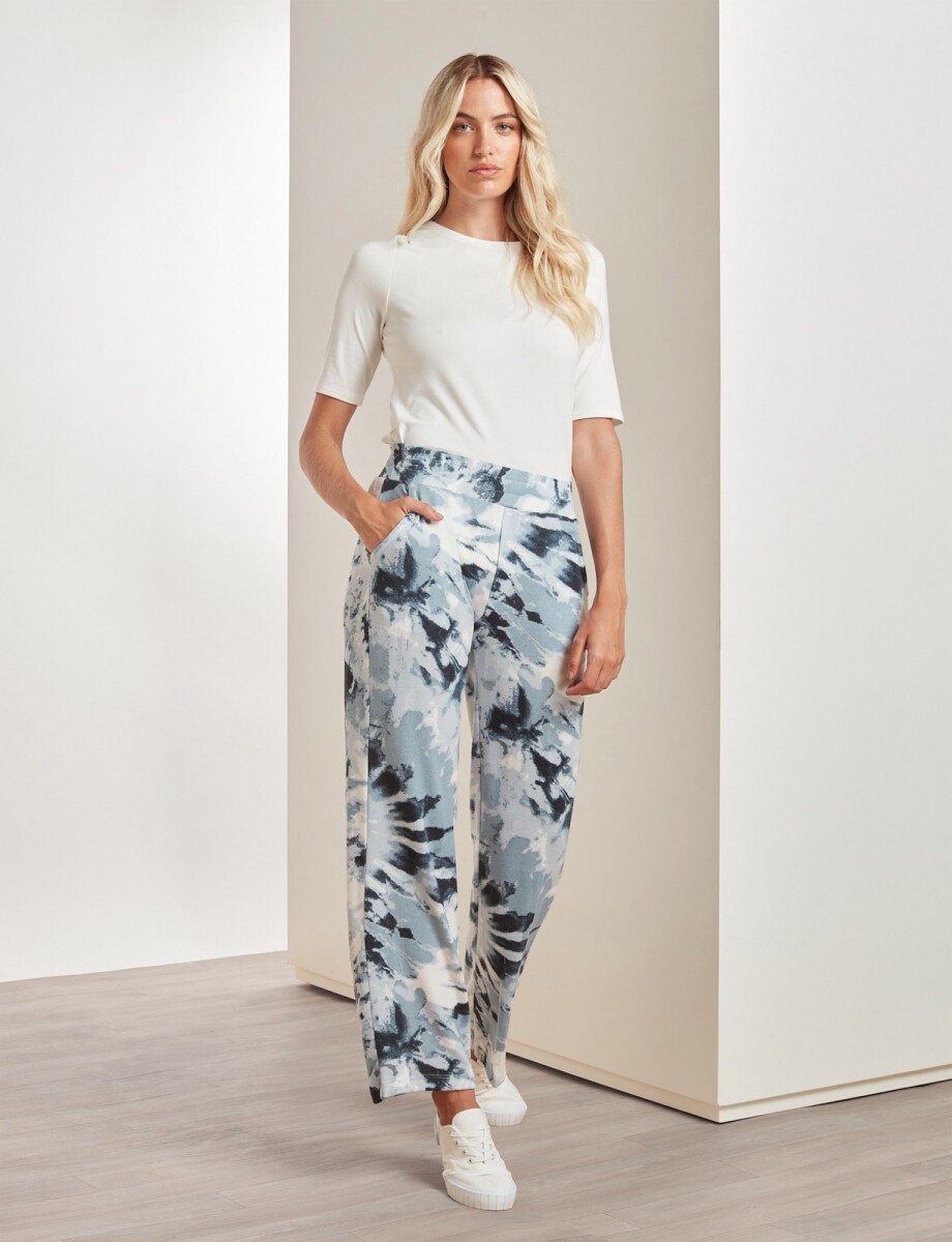 Pantalon Yoga Print - Celeste/multi 