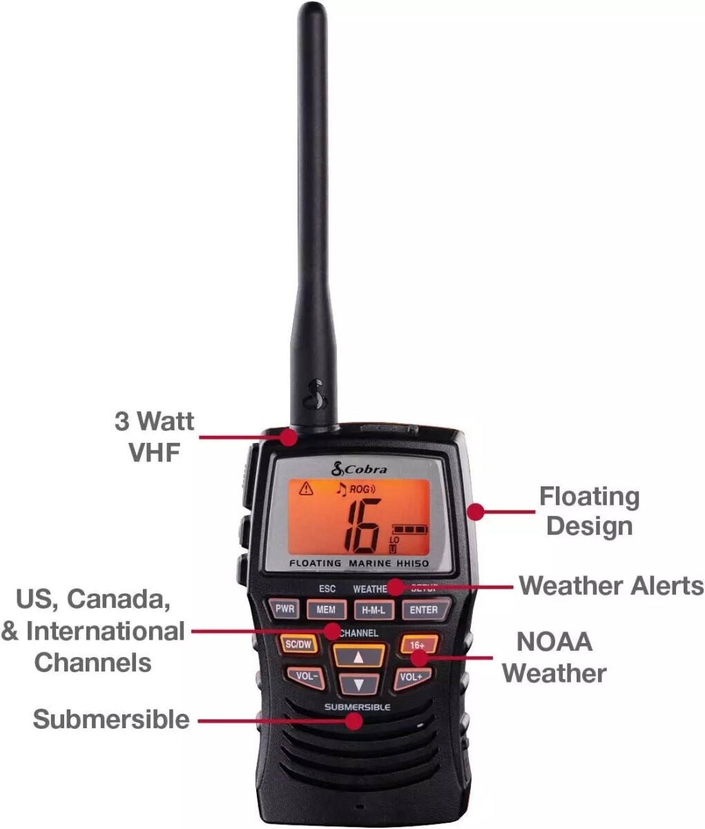 RADIO HANDY COBRA VHF MR HH150 FLT 