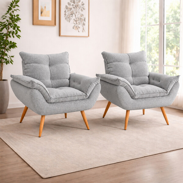 PROMO: Sillón Poltrona Turin 2 unidades Gris