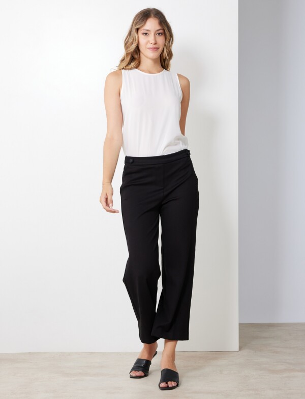 Pantalon Recto Botones NEGRO