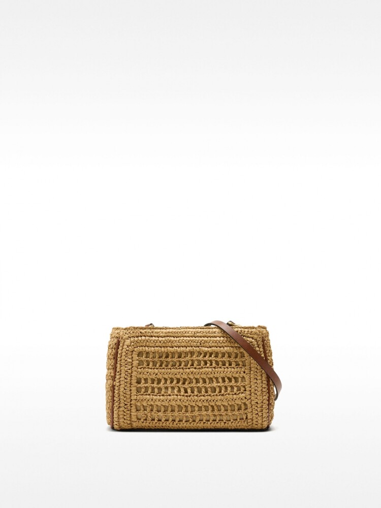 Bolso Bandolera Doble De Efecto Rafia natural