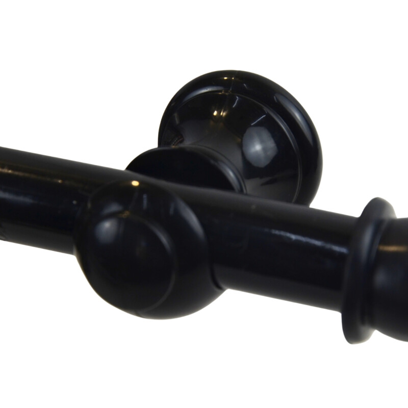 Barrote cortina de metal 2 m + 2 Soportes NEGRO