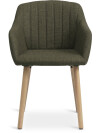 Silla de comedor ADSLEV tela verde oliva/color roble Silla de comedor ADSLEV tela verde oliva/color roble