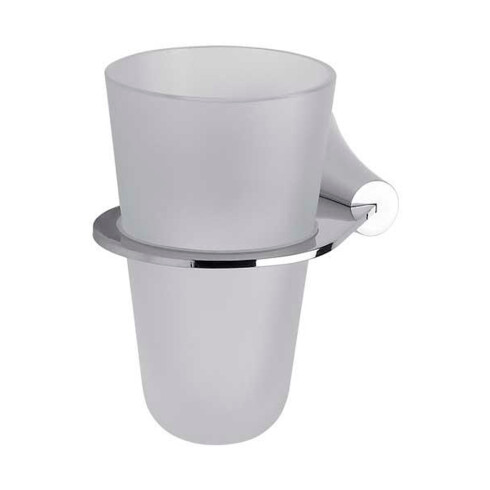 PORTA VASO CON VASO METAL ALESIA ACCESORIO DE BAÑO CROMO