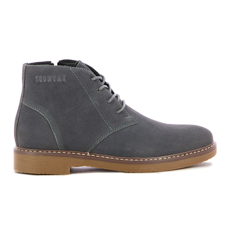 Country Calzado Bota Casual Hombre Acordonado - Gris Gris