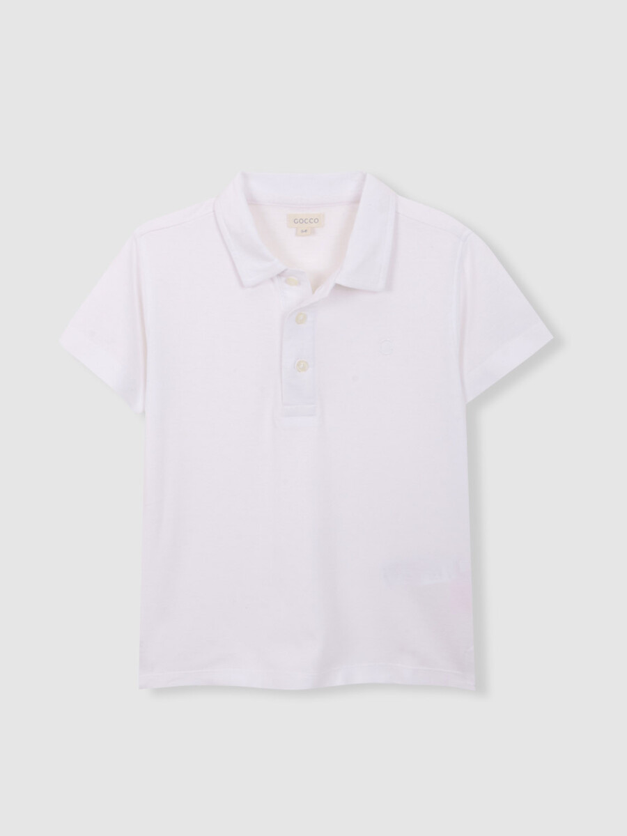 Polo Detalles Contraste Blanco