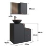 Mueble Baño Arte Cas Bacha Y Espejo Premium 15mm Gris Oscuro Mueble Baño Arte Cas Bacha Y Espejo Premium 15mm Gris Oscuro