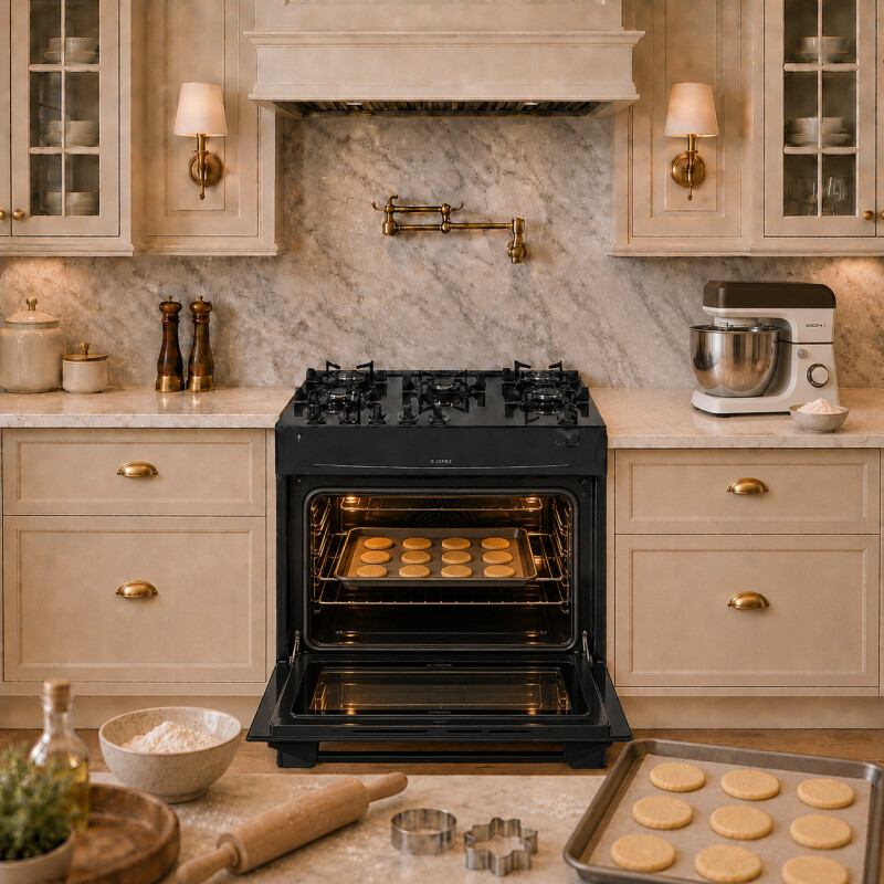 Cocina A Gas James 5 Hornallas Negra Con Mesada De Vidrio Negra C 695 V Cocina A Gas James 5 Hornallas Negra Con Mesada De Vidrio Negra C 695 V