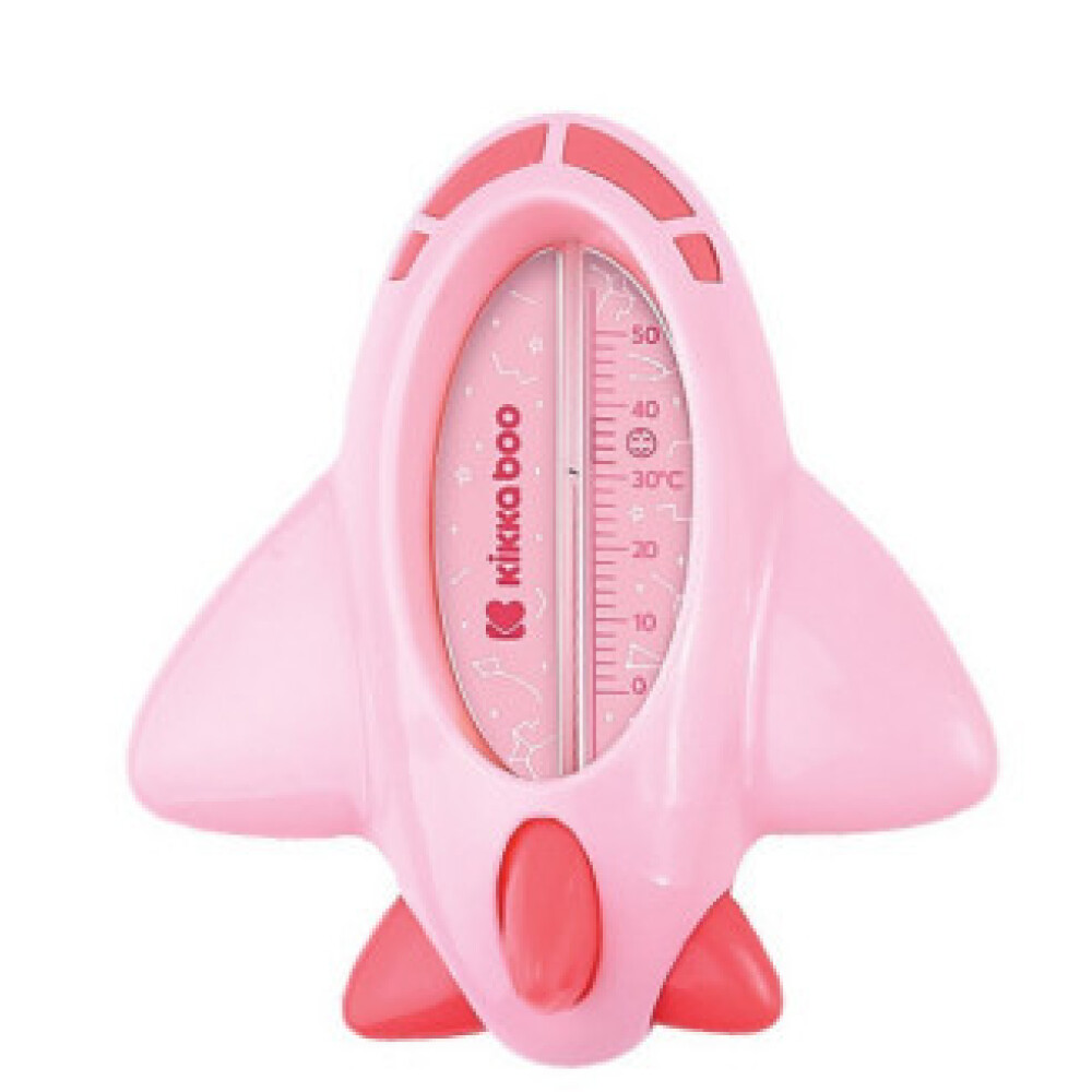 Termometro agua baño KIKKABOO avion rosado