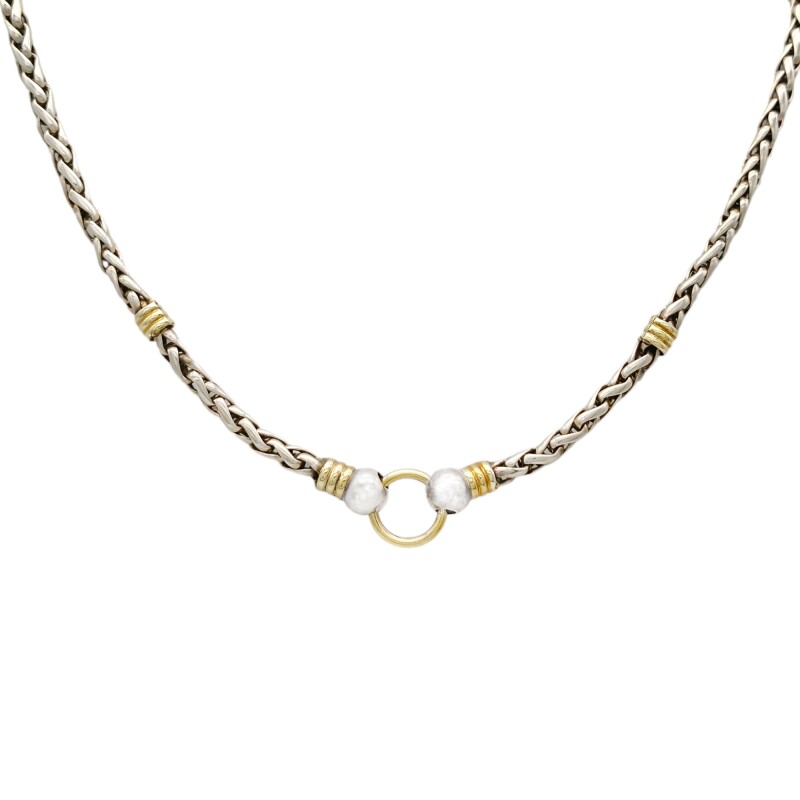 Cadena Espiga-Plata y Oro-Sin piedra-CD5045 Sinpiedra