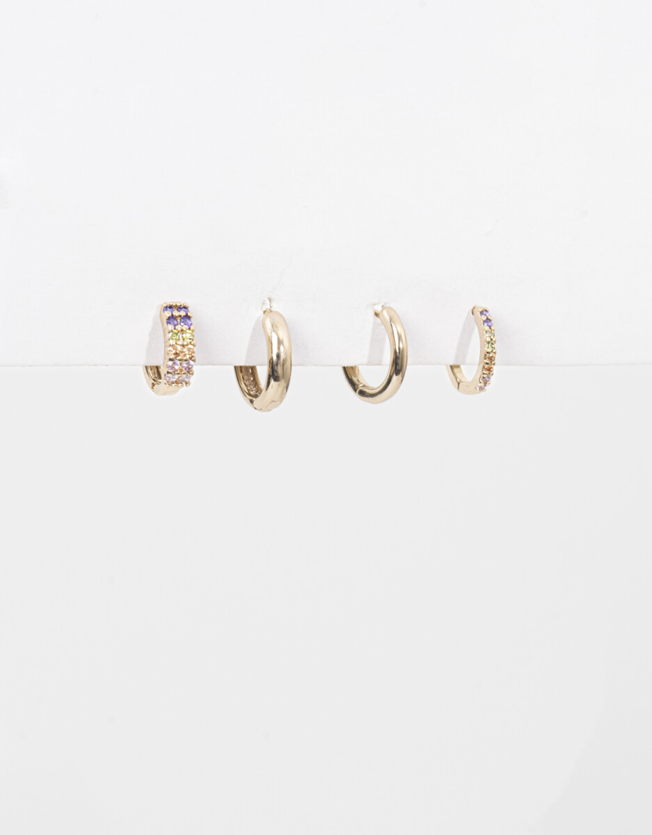 Set De Argollas Con Cubic Zirconia 