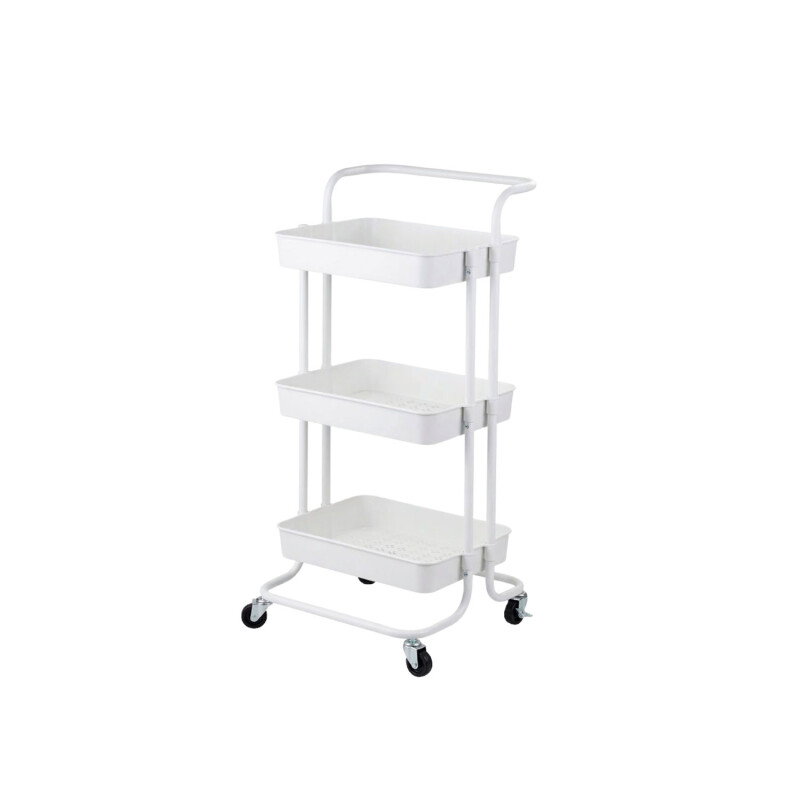 Carrito Organizador 3 Niveles Multiuso con Ruedas Blanco