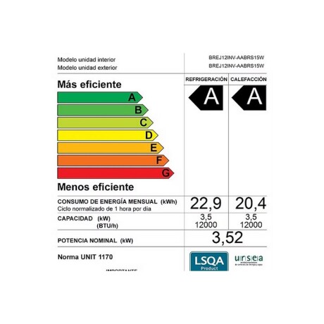 AIRE ACONDICIONADO BRILLIANT INVERTER 12000BTU AIRE ACONDICIONADO BRILLIANT INVERTER 12000BTU