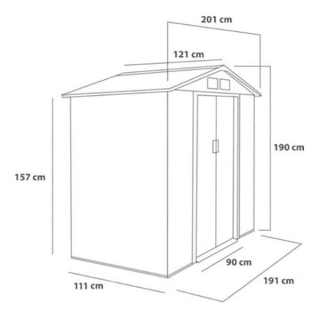 Caseta de jardín en acero con 2 puertas deslizables Caseta de jardín en acero con 2 puertas deslizables