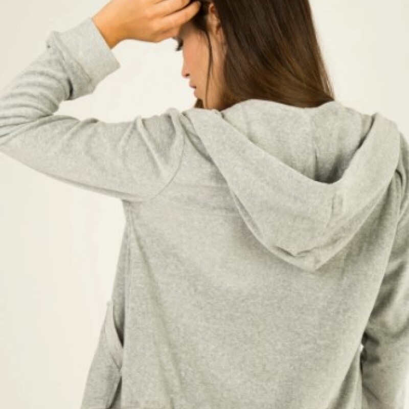 Campera velour - Micaela Silvera Gris